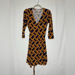 JustFab Geometric Pattern Long Sleeve Dress